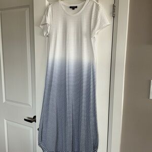 CHARLIE B White and Blue Ombre Midi Dress